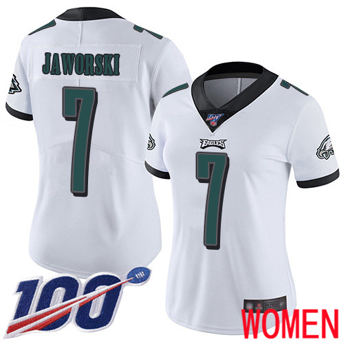 Women Philadelphia Eagles #7 Ron Jaworski White Vapor Untouchable NFL Jersey Limited Player Season->youth nfl jersey->Youth Jersey